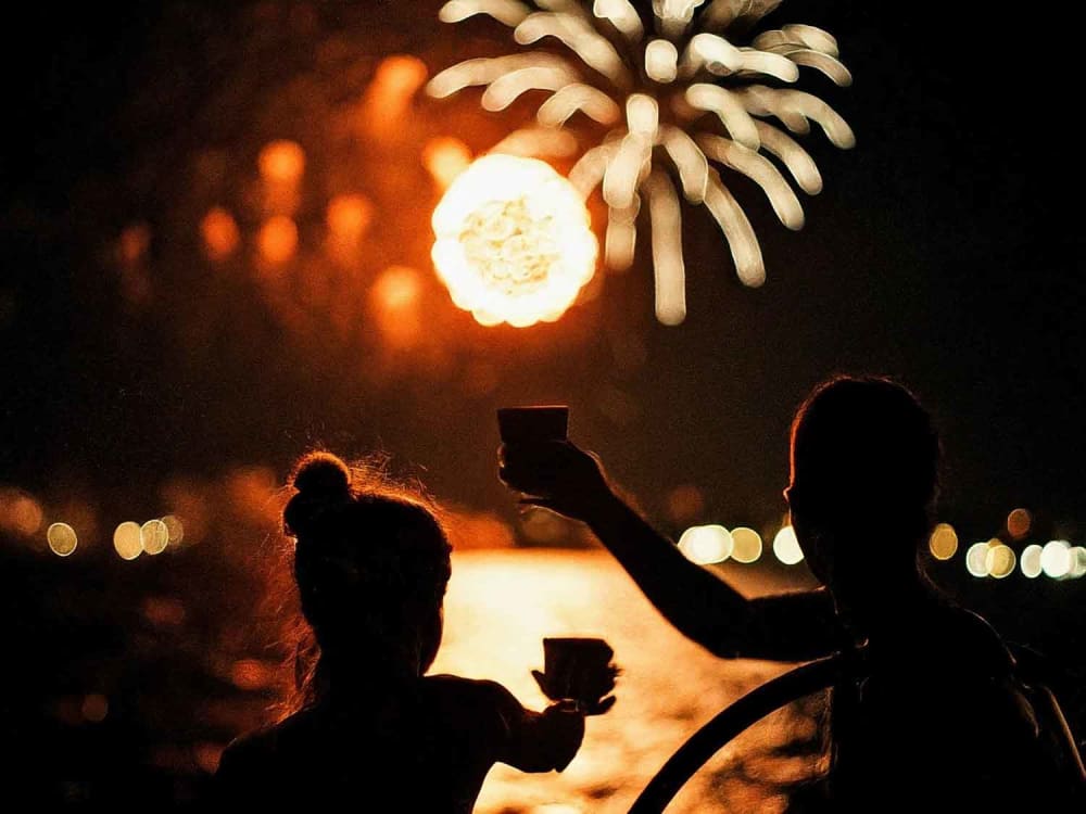 Waikiki New Year's Eve Fireworks Sail & Booze Cruise with Free Drinks