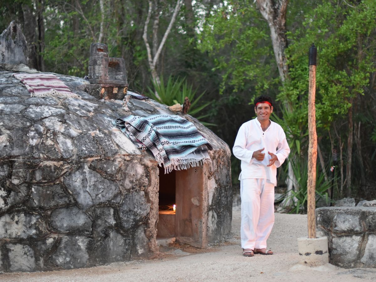 ヴィンテージ メキシコ トナラ オブジェ マヤ文化に触れる！メキシコの伝統儀式体験ツアー☆ドーム型サウナ