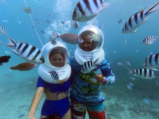 アクアウォーク＋バナナボート＋シュノーケリング　ココスラグーンで楽しむマリンアクティビティ＜ホテル送迎可／英語アシスタント＞