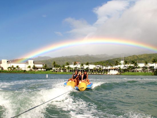 マリンスポーツパッケージ　2種類または3種類　バナナボート＋バンパーチューブもしくは＋シュノーケリングも！送迎付きプランあり＜ハワイカイ＞