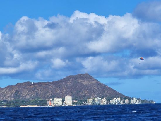 パラセーリング　5歳～参加OK！高さ150m／130m／110mの3種類　人気のカカアコまで徒歩圏内！ツアー後にショッピングや食事も楽しめる＜ケワロ湾＞