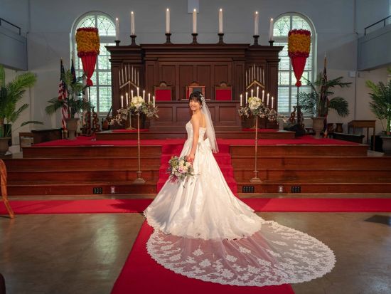 ハワイ　ビーチ＆チャペルフォト　アラモアナビーチ＋カワイアハオ教会（撮影・衣装・メイク）