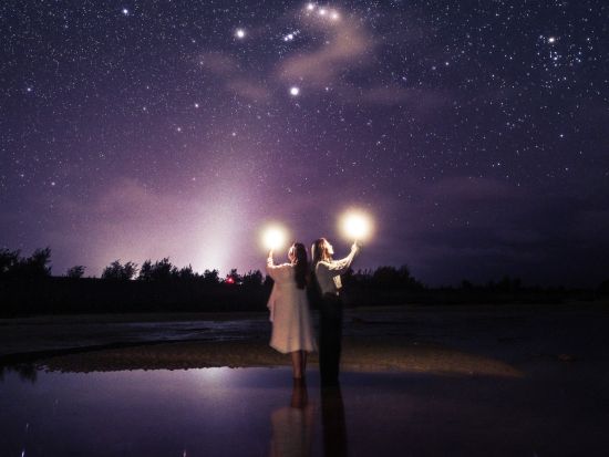 【貸切】星空ナイトフォトツアー　星降る夜の美景！『光のベール＆星空フォト』 ＜1.5～2時間／宮古島／送迎あり＞