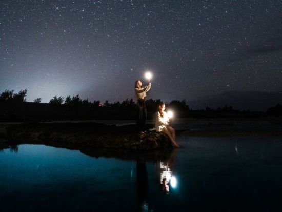 【貸切】星空ナイトフォトツアー　星降る夜の美景！『光のベール＆星空フォト』 ＜1.5～2時間／宮古島／送迎あり＞