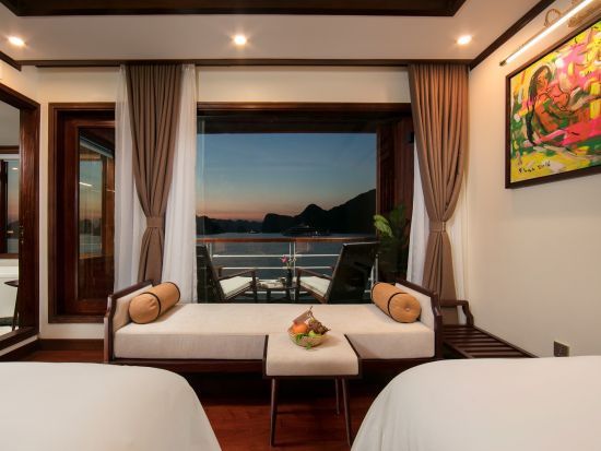 世界遺産ハロン湾＋ランハー湾1泊2日クルーズ「ヘリテージ号」　全室スイートルーム！ブティッククラスのプール付きクルーズ船