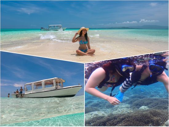 幻の島上陸＆シュノーケリング 人気観光スポットでSNS映え！選べる青の洞窟または竹富島観光／川平湾グラスボート付きプランも！＜市街地送迎可／写真無料／石垣島発＞