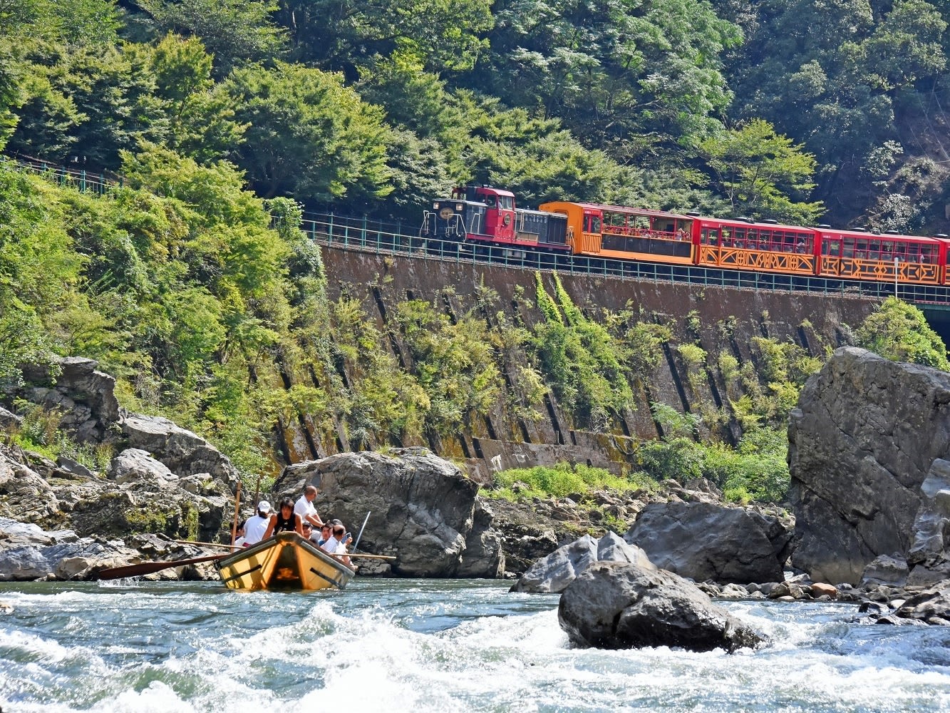 Sagano Romantic Train ＆ Hozugawa River Boat Tour by KYOTO Sightseeing“OKOSHI”Bus