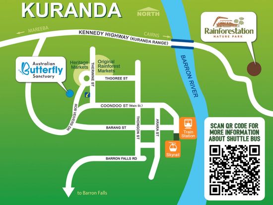 Kuranda Map with Shuttle QR