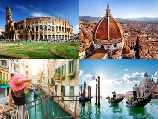イタリア人気3都市4日間周遊ツアー　新幹線で行くローマ～フィレンツェ～ヴェネツィア　日本語ガイド観光付＜貸切空港送迎付＞by Max Harvest