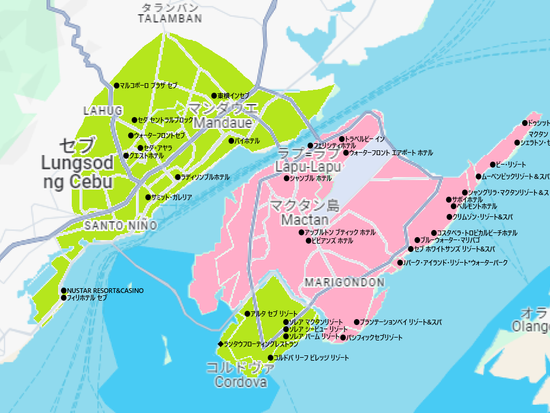 セブ送迎範囲地図