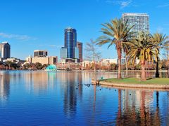 Large Skyline of Downtown Orlando from Lake Eola
