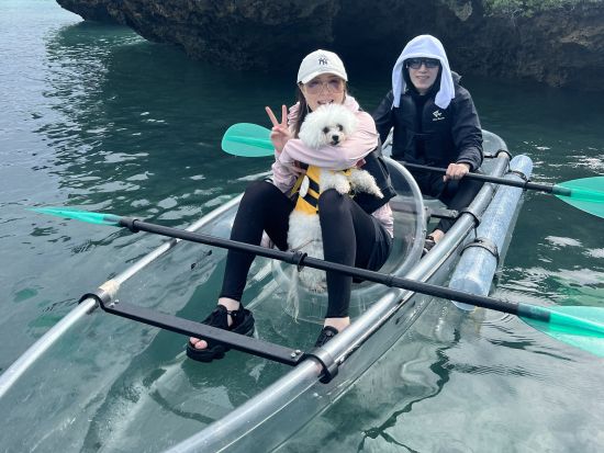 【愛犬連れOK】クリアカヤックツアー　愛犬と一緒に透明度抜群の海の散歩へ！＜2歳から参加OK／当日予約可／1～1.5時間／宮古島＞