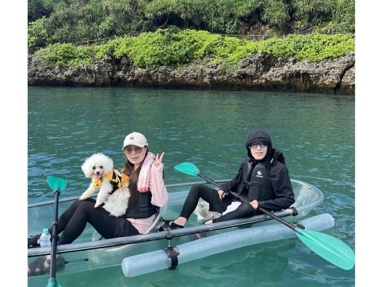 【愛犬連れOK】クリアカヤックツアー　愛犬と一緒に透明度抜群の海の散歩へ！＜2歳から参加OK／当日予約可／1～1.5時間／宮古島＞