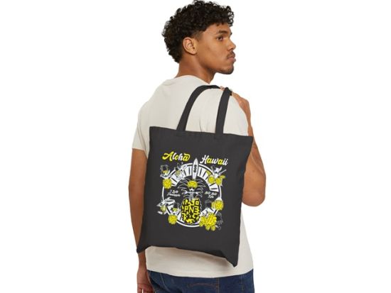 ハワイローカルデザイナーによる人気キャラ・トートバッグ　ゴルフ場送迎シャトルサービスご予約で割引！　デザインは全部で4種類