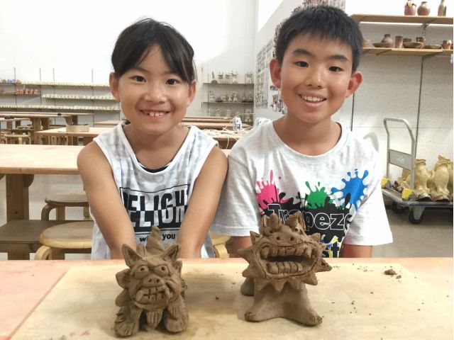 陶器シーサー作り 世界で一つのオリジナルシーサーを作成 美ら風で沖縄
