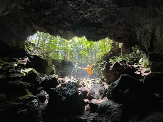 青木ヶ原樹海1日トレッキングツアー 樹海散策と一般公開されていない洞窟「富士風穴」を探検！樹海原生林の中でのランチ付き＜富士五湖・河口湖駅送迎付／富士河口湖町＞