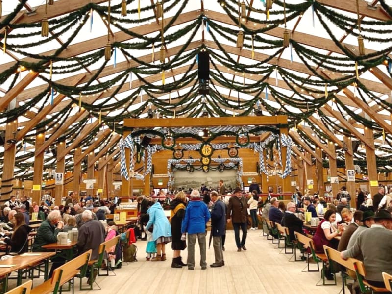 Traditional beer tent at Oide Wiesn