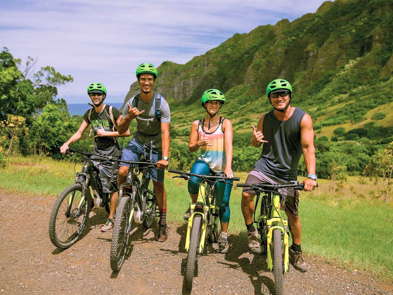 Kualoa Ranch Mountain Bike Adventure Jurassic Valley Movie Sites Tour tours activities fun things to do in Oahu Hawaii VELTRA