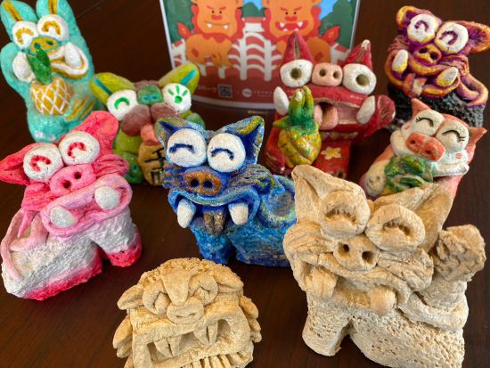 シーサー絵付け体験 世界に一つだけのオリジナルシーサーを作ろう！うるマルシェ商品券付きプランあり◎＜約1時間／3歳～／本島中部 うるま市＞