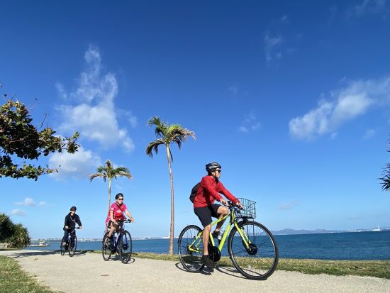 沖縄離島サイクリング！1日1組限定！e-bikeでサクッと沖縄の島々を観光しよう インストラクター同行で安心♪＜約4時間／昼食付＞
