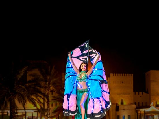 憧れのサハラ・デザート・フォートレスでディナー！砂丘ドライブ＋ラクダ乗り＋ディナー＋ショー＜混載／午後発／日本語オプションあり／往復送迎／ディナー付／ドバイ発＞