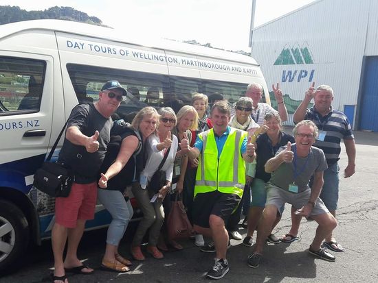 Group and van photo at wharf
