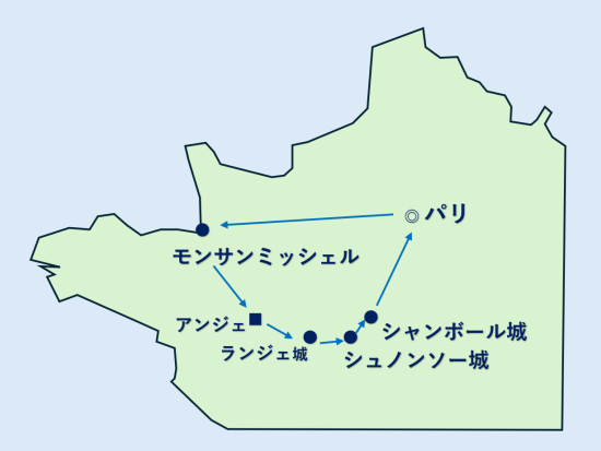 世界遺産モンサンミッシェル＆ロワール古城　1泊2日周遊ツアー＜4～10月／金曜／英語ガイド＞