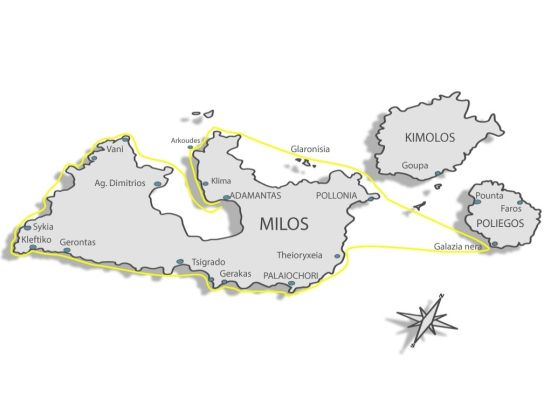 ミロス島クルーズ　1周まわるクルージングツアー　シュノーケリングストップあり＜4～10月／BBQランチ／軽食＆ドリンク付き＞