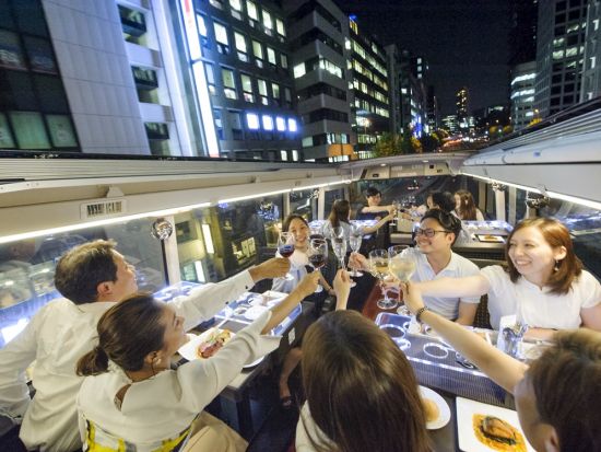 東京レストランバス ディナーコース【フレンチコース】お食事を楽しみながら東京観光＜東京駅発＞