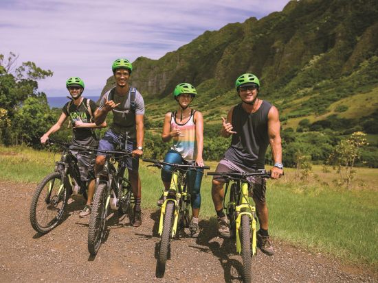 クアロア・ランチ　大自然を楽しむ電動アシスト付きマウンテンバイクツアー　選べる初心者または上級者レベル＜2～3時間／送迎付きプランあり＞