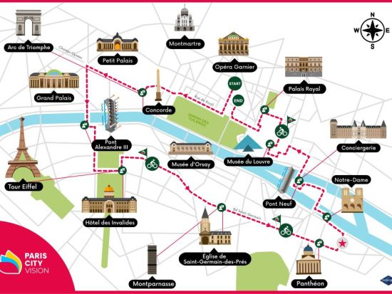 パリ市内 自転車ツアー　3時間で人気観光スポットをご案内＜午前・午後／英語ガイド＞