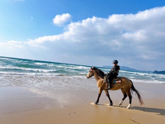 ビーチ乗馬体験　乗馬初心者の方でも安心！＜JR東郷駅への送迎あり／宗像市＞ by カナディアンキャンプ乗馬クラブ