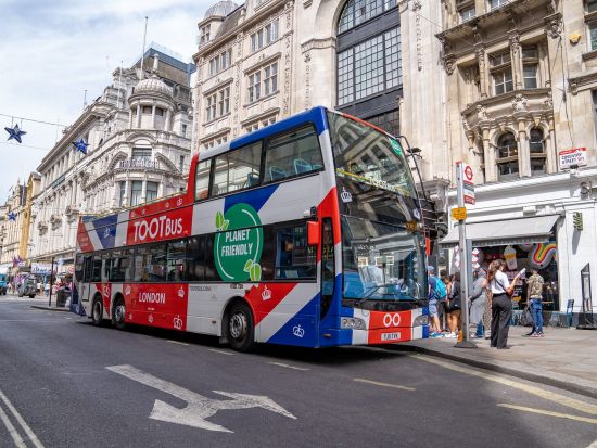 乗り降り自由！サステナブル市内観光バス＋テムズ川遊覧ボート＋街歩きアプリ＜1日券/２日券/3日券＞