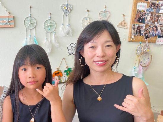 【手作り体験教室】サンライズシェル・ネックレス　オリジナルハワイアン雑貨 ＜日本語スタッフ＞