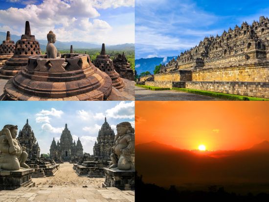 ボロブドゥール・サンライズ＋プランバナン寺院 1泊2日ツアー ボロブドゥール遺跡＋ジョグジャカルタ観光 国内線航空券付き＜貸切／日本語ガイド／ジャカルタ発＞