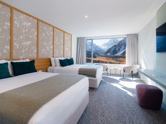 世界遺産マウントクック1泊2日宿泊ツアー　国立公園内にある人気ホテル「ハーミテージホテル」滞在＜朝・夕食付／英語／発着地選択可／Gray Line社＞