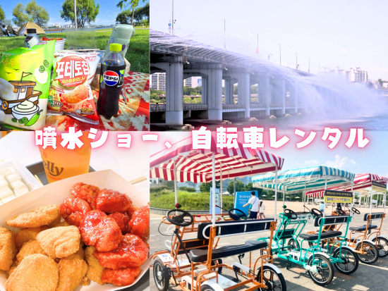 子供に人気♪漢江公園ピクニックツアー 道具レンタルと軽食付き！江南でのお買い物タイムあり＜貸切／現地語ドライバー／ソウル市内ホテル往復送迎＞