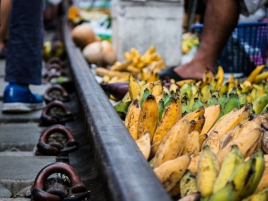 ピンクのガネーシャ＋メークロン線路市場で列車乗車体験＋ダムヌンサドゥアック水上マーケット＋ワットパクナム観光ツアー　 象乗り体験付きプランあり＜1日／日本語＞