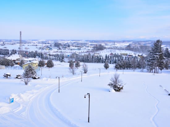 パラセーリング体験 富良野の雪景色＋スノーモービルで引っ張るスリル＆スピードが同時に楽しめる！冬のパラセーリング＜12～3月／富良野市＞byレジャーガイド遊び屋