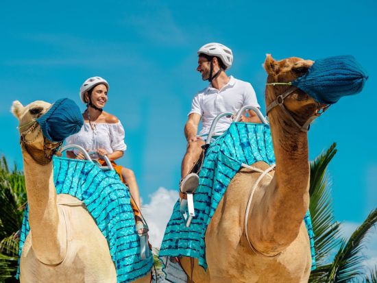 リビエラ・マヤで過ごす憧れの1日　マロマビーチキャメルライドツアー！ビーチクラブにてたっぷり自由時間あり＜英語ガイド／カンクン発＞