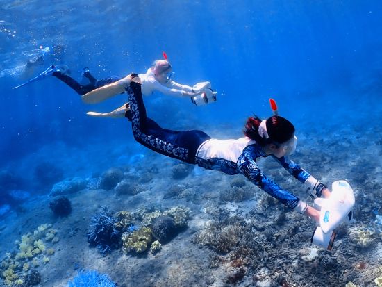 水中スクーター スキンダイビング　海中での探検がより楽しく、爽快感のあるマリンアクティビティ＜4名様までの完全貸切／10歳から参加OK／宮古島or伊良部島＞