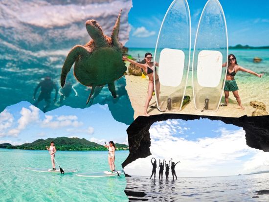 クリアSUP体験＋青の洞窟シュノーケリング　高確率でウミガメに遭遇！写真無料プレゼント♪ ドローンオプションあり！＜1日／市街地送迎可＞by マーレ石垣島