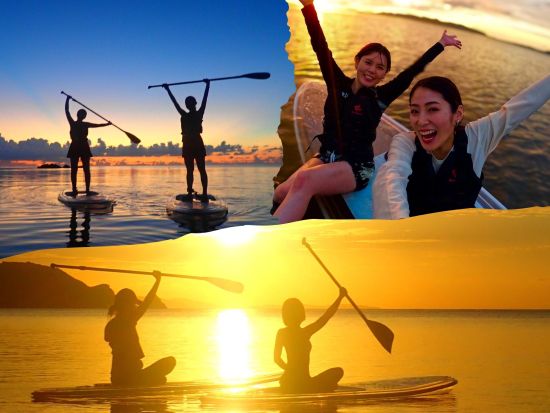 サンセットクリアSUP　茜色に染まる絶景を堪能しながらSUPを楽しもう♪ ＜2時間／底地ビーチ／石垣島＞by マーレ石垣島