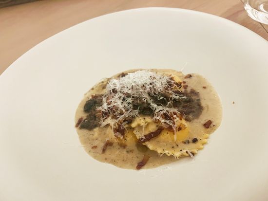 カルボナーラ風ラビオリパスタ