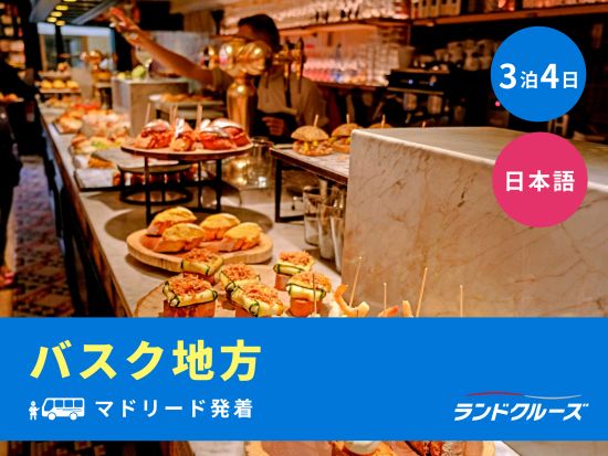 マドリード発着　スペイン・バスク地方 周遊ツアー　ブルゴス＋ビルバオ＋サンセバスチャン＋パンプローナなど観光＜3泊4日／火曜発／1名催行／日本語＞