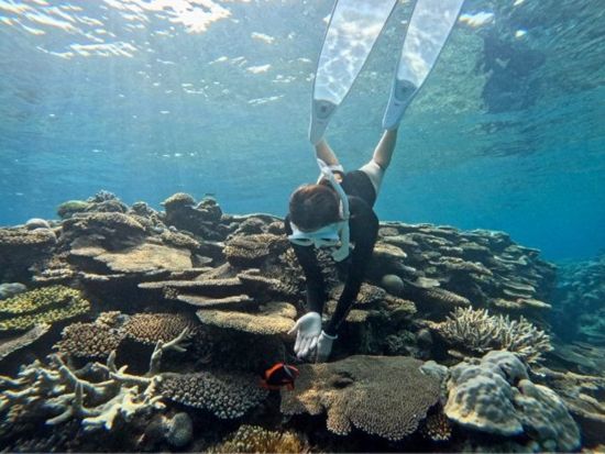 瀬底島スキンダイビング バナナボートでポイントまで移動！GoPro無料レンタルでSNS映え◎非日常体験を味わおう＜約1時間30分／3～10月／午前・午後＞