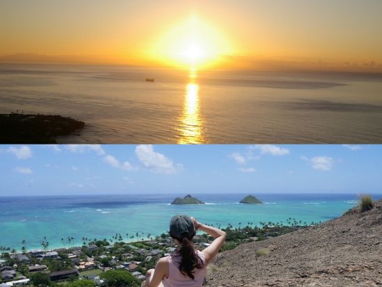 ダイヤモンドヘッド日の出ハイキング＋カイルア自由散策　自転車レンタル付きプランもご用意！＜1日＞