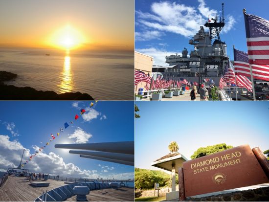 ダイヤモンドヘッド日の出ハイキング＋戦艦ミズーリ見学ツアー　名物レナーズのマラサダ付き＜半日／日本語ドライバーガイドまたは日本語ガイド＞