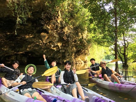 卒業旅行でカヤック２