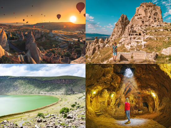 世界遺産カッパドキア 1泊2日or2泊3日ツアー　王道＋ローズバレー＋ウフララ渓谷等　気球オプションあり＜混載／日本語ガイド／国内航空券込／イスタンブール発＞